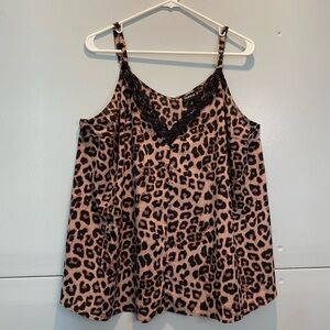 Torrid Animal Print Cami with Black Lace